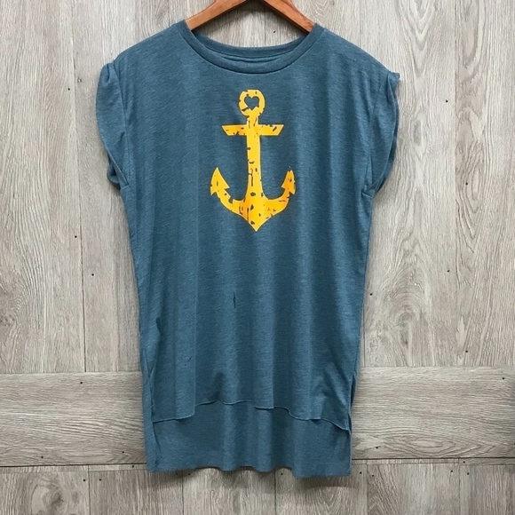 Anchor Distressed Handmade Muscle Tank BB759 - Picture 1 of 3